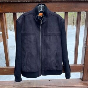 Men’s Jacket - Enzo Tovare, Italy-Fully-lined, Suede-look, Knitted Arms, Size M
